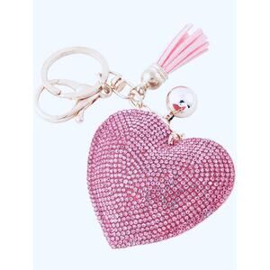 Rhinestone Heart Keychain